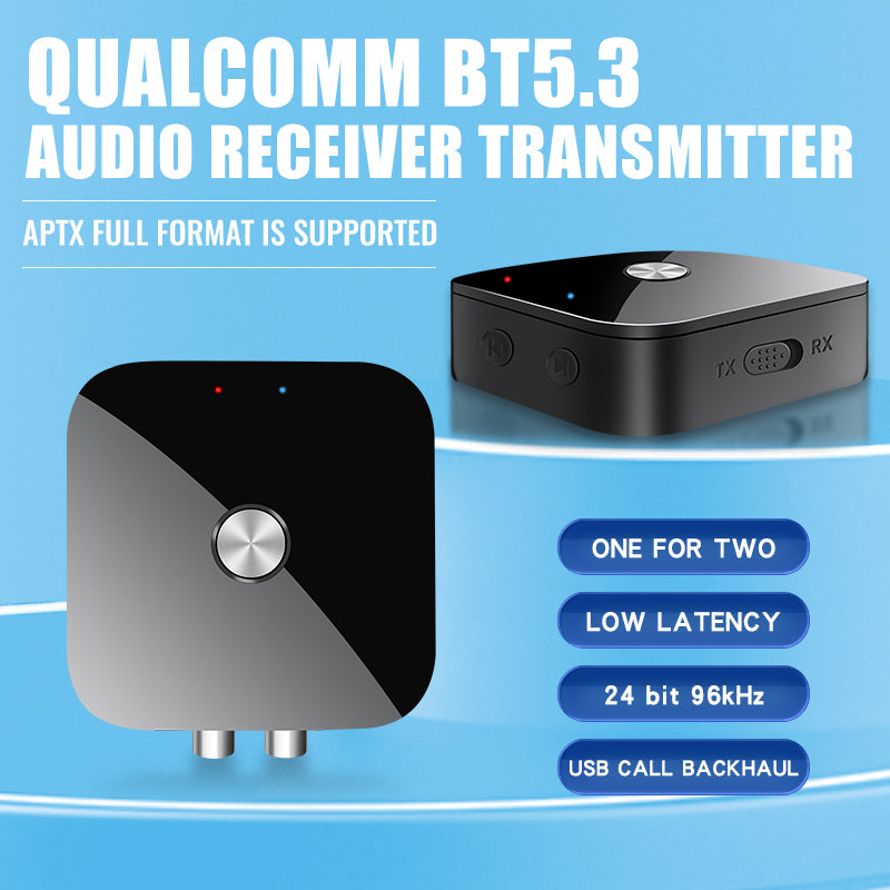 T69 2-in-1 Bluetooth 5.3 APTX Adaptive Receiver Transmitter Wireless Audio Adapter T69 2-in-1 Bluetooth 5.3 APTX Adaptive Receiver Transmitter Wireless Audio Adapter